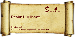 Drobni Albert névjegykártya